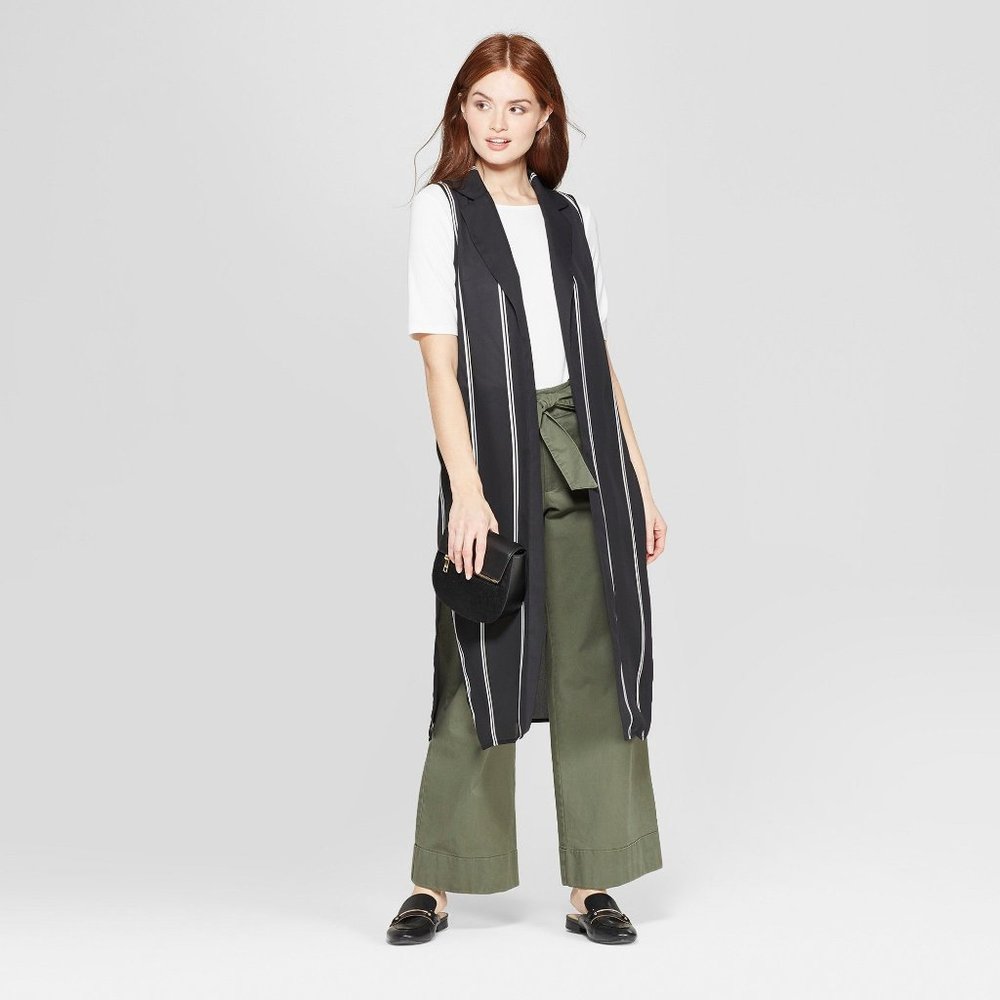 A New Day Women's Striped Full Length Kimono XS/S